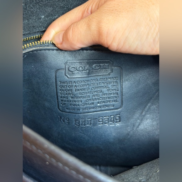 Coach Vintage Penny Pocket Purse Black Leather Crossbody Bag - Picture 11 of 12